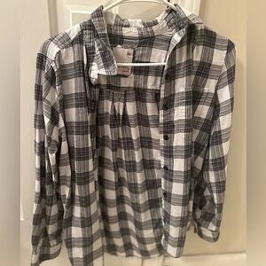 Sonoma plaid flannel shirt in Medium black/ ivory